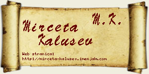Mirčeta Kalušev vizit kartica